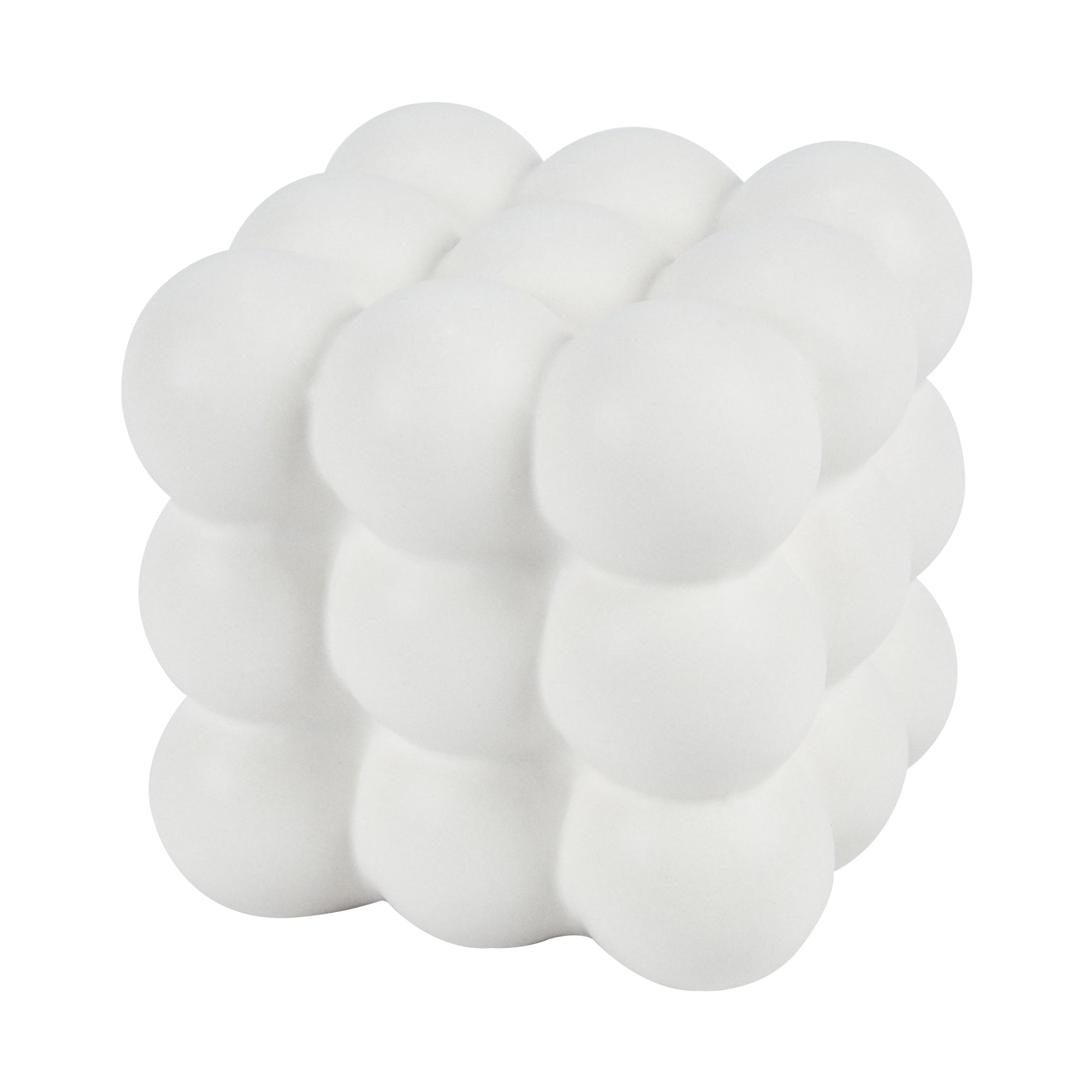 Table Art White Ceramic Bubble Cube Vase - 4 1/2'' x 4 1/2'' x 4 1/4'' - 1 count box