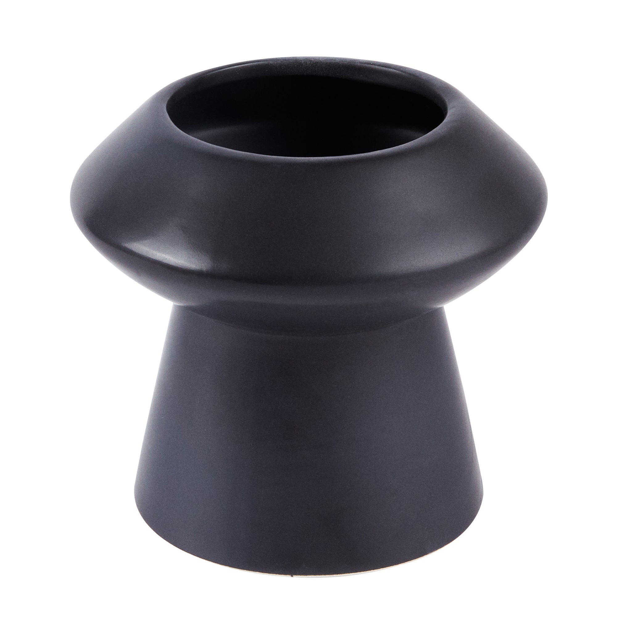 Table Art Black Ceramic Mushroom Vase - 6 1/4'' x 6 1/4'' x 6'' - 1 count box