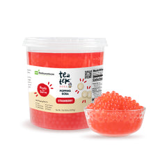 Tea Tek 7 lb Popping Boba - Strawberry - 4 count box