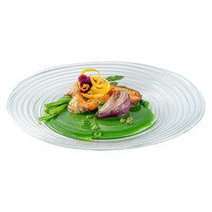 Vetri Round Clear Glass Swirl Plate - 11 3/4