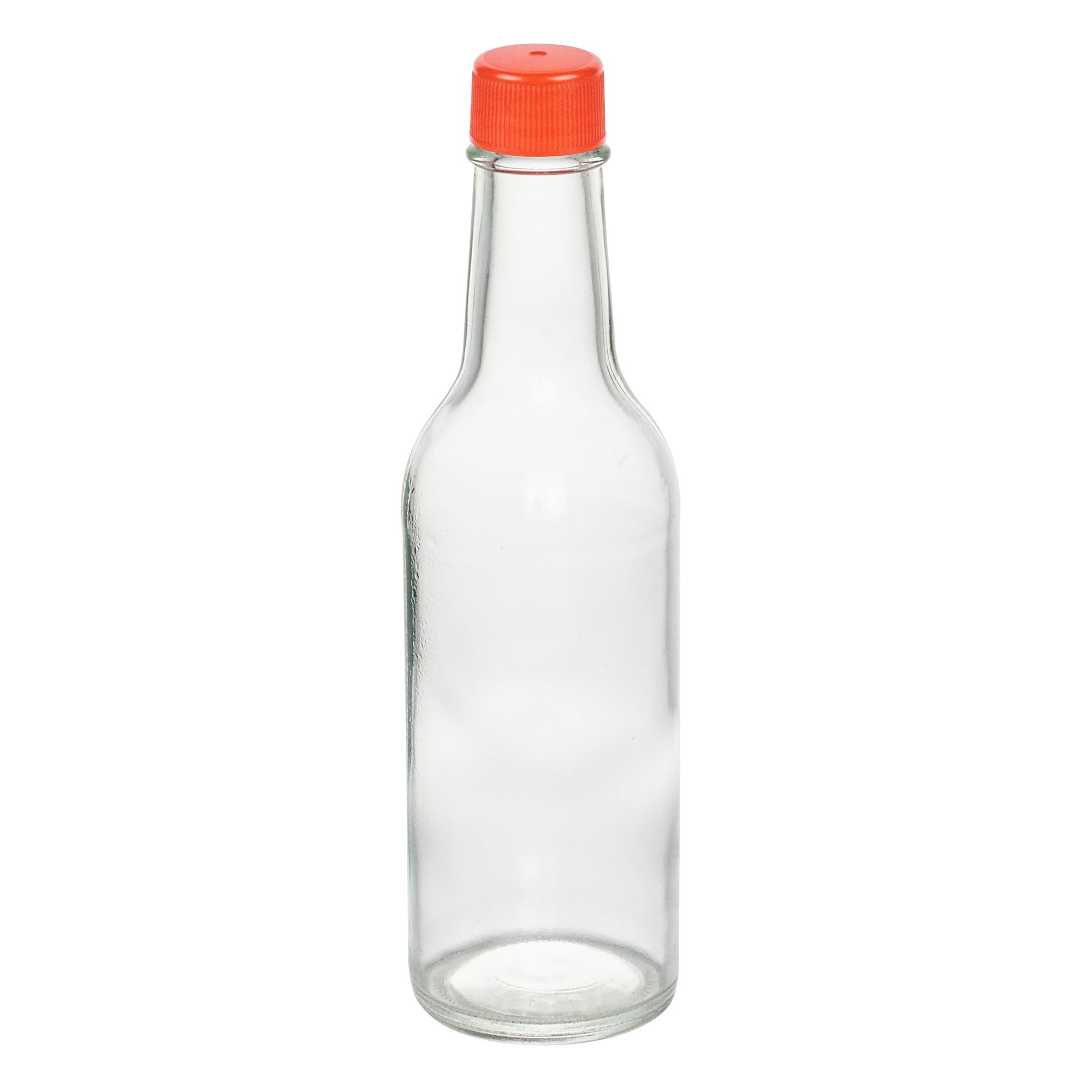 Vetri 9 oz Glass Woozy Bottle - with Red Cap - 2 1/4" x 2 1/4" x 7 3/4" - 10 count box