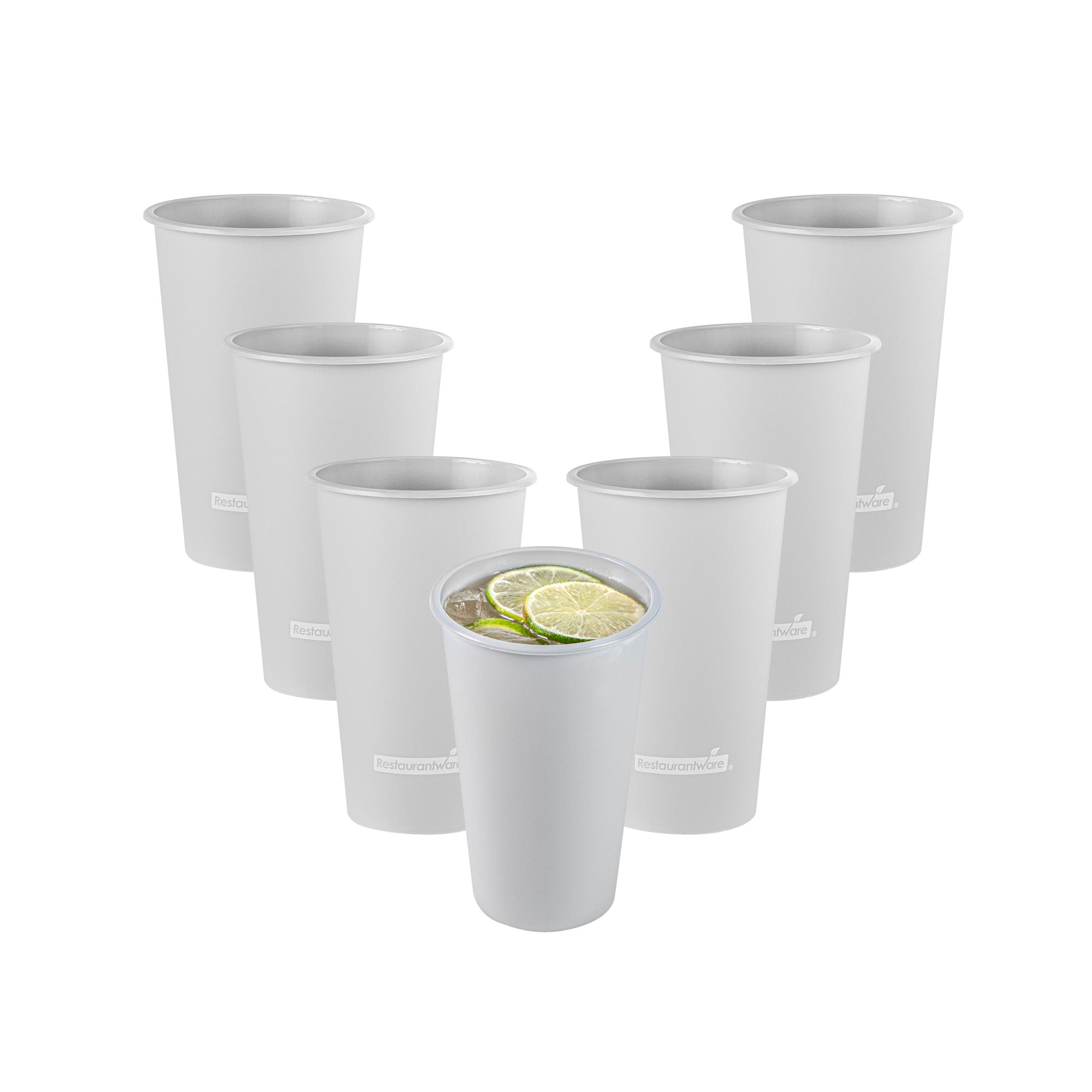 Bev Tek 16 oz Round Matte Gray Plastic Hot / Cold Drinking Cup - 3 1/2" x 3 1/2" x 5 1/4" - 100 count box