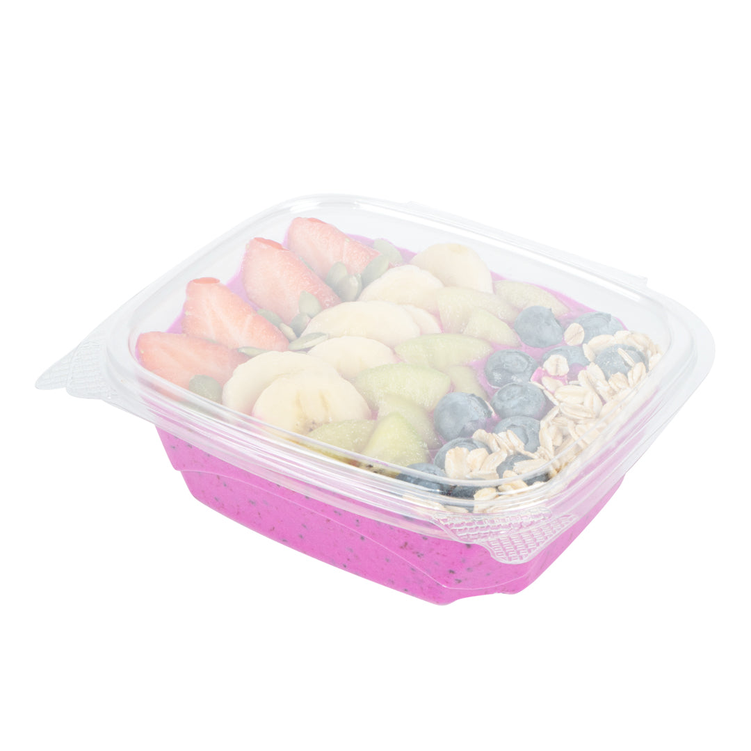 Thermo Tek 12 oz Rectangle Clear Plastic Deli / Snack Container - with Hinged Lid, Anti-Fog - 10" x 6" x 1 3/4" - 100 count box