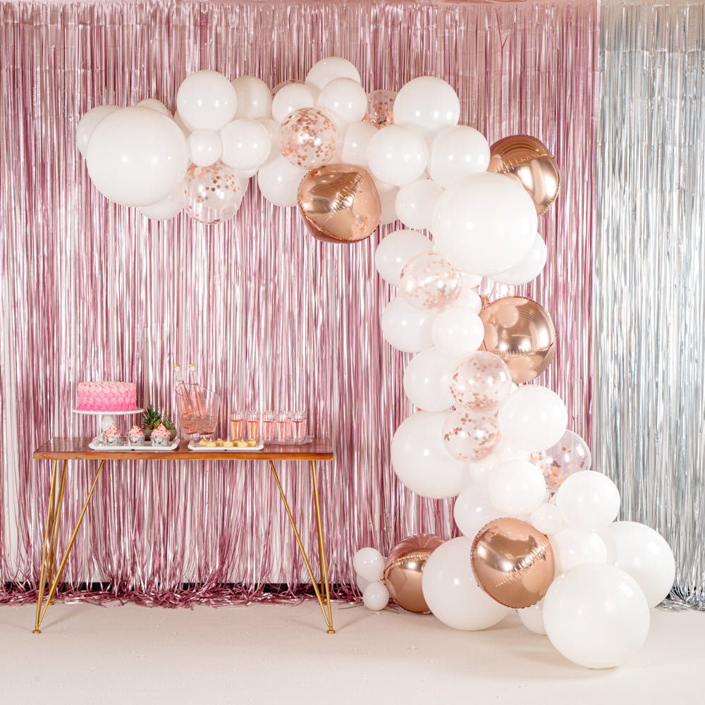 Balloonify White and Rose Gold Balloon Arch / Garland Kit - 113 Pieces - 1 count box