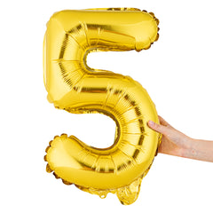 Balloonify Gold Mylar Number 5 Balloon - 16