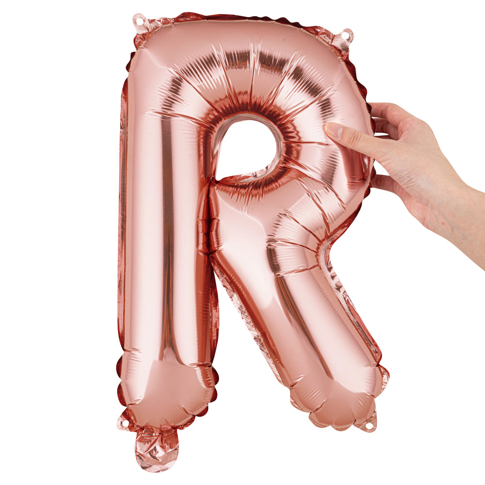 Balloonify Rose Gold Mylar Letter R Balloon - 16" - 1 count box