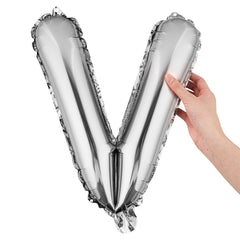 Balloonify Silver Mylar Letter V Balloon - 16