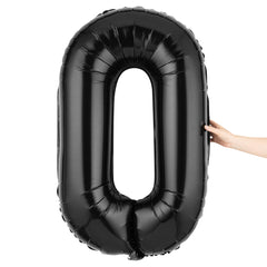 Balloonify Black Mylar Number 0 Balloon - 40