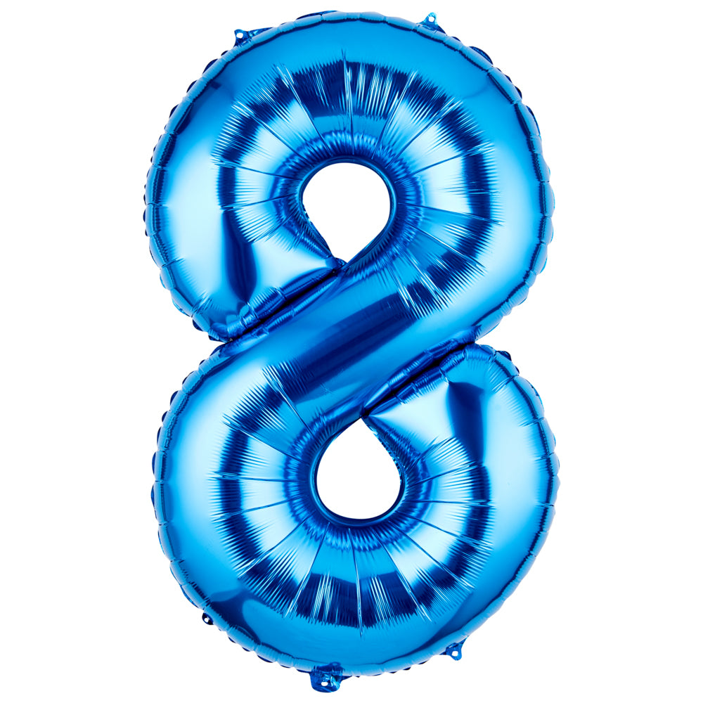 Balloonify Blue Mylar Number 8 Balloon - 40" - 1 count box