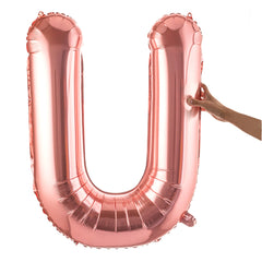 Balloonify Rose Gold Mylar Letter U Balloon - 40