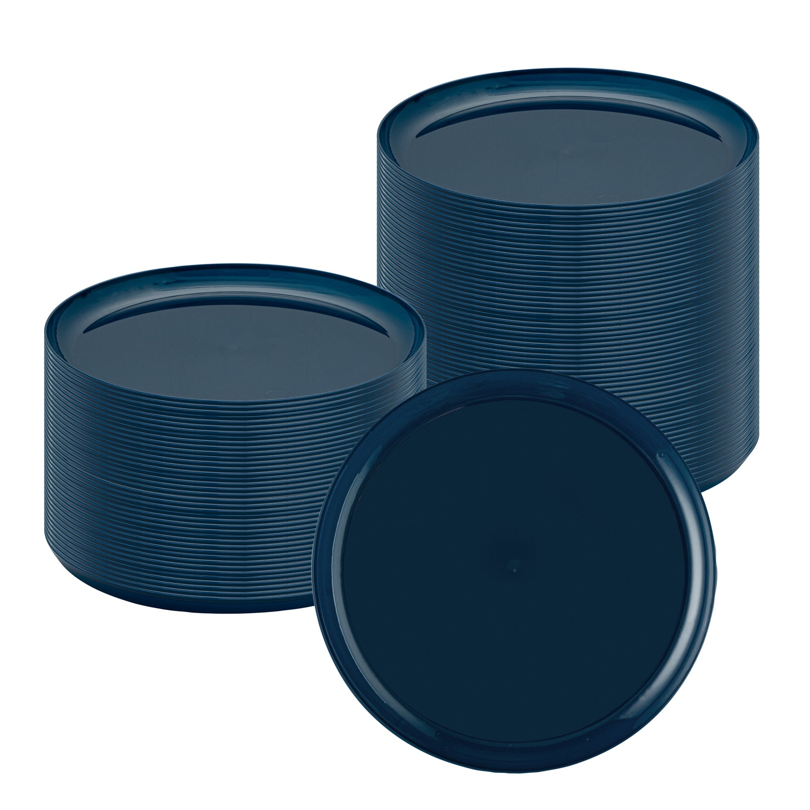 Moderna Round Midnight Blue Plastic Plate - 8 1/2" x 8 1/2" x 1/2" - 200 count box