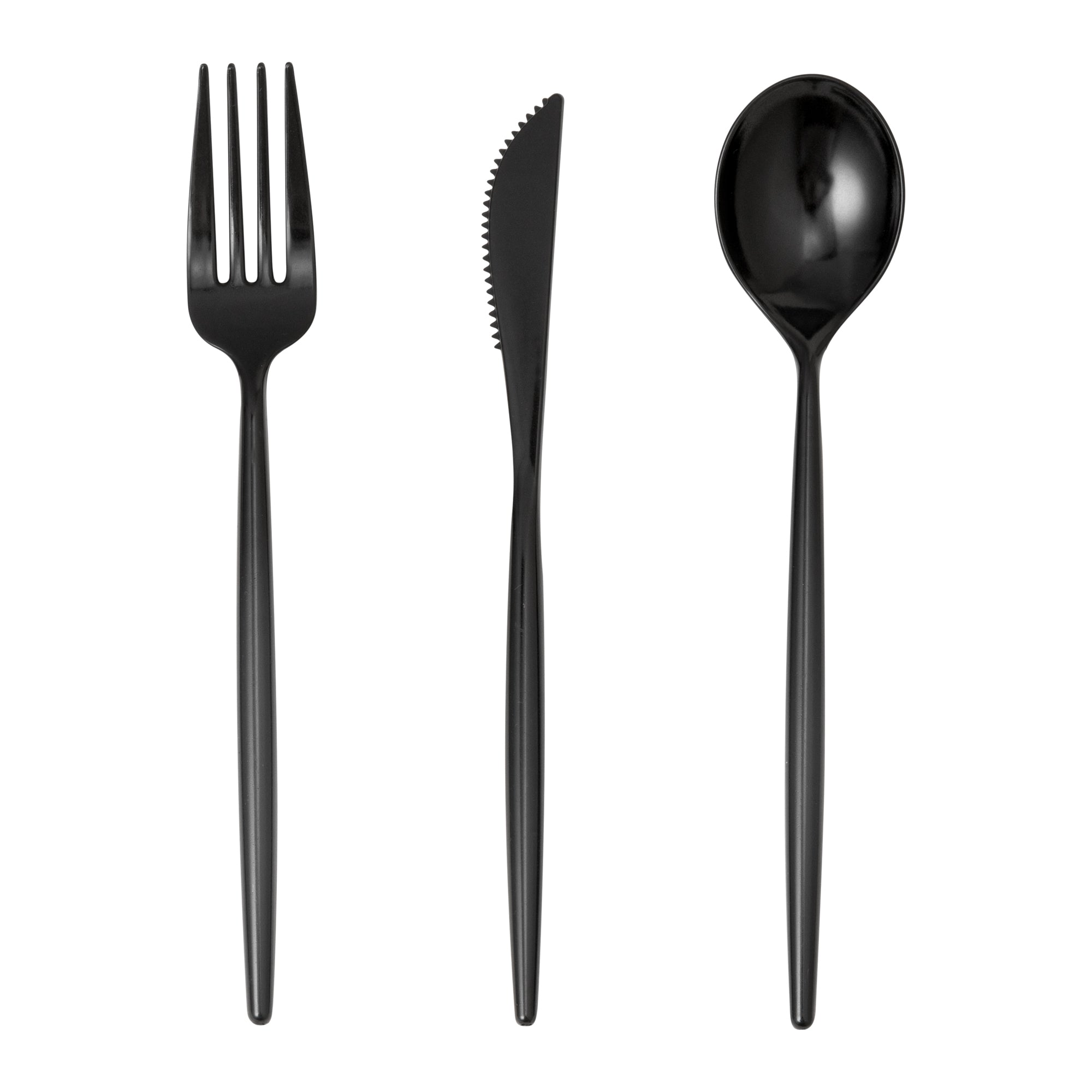 Moderna Black Plastic Cutlery Set - 7 1/2" - 60 count box