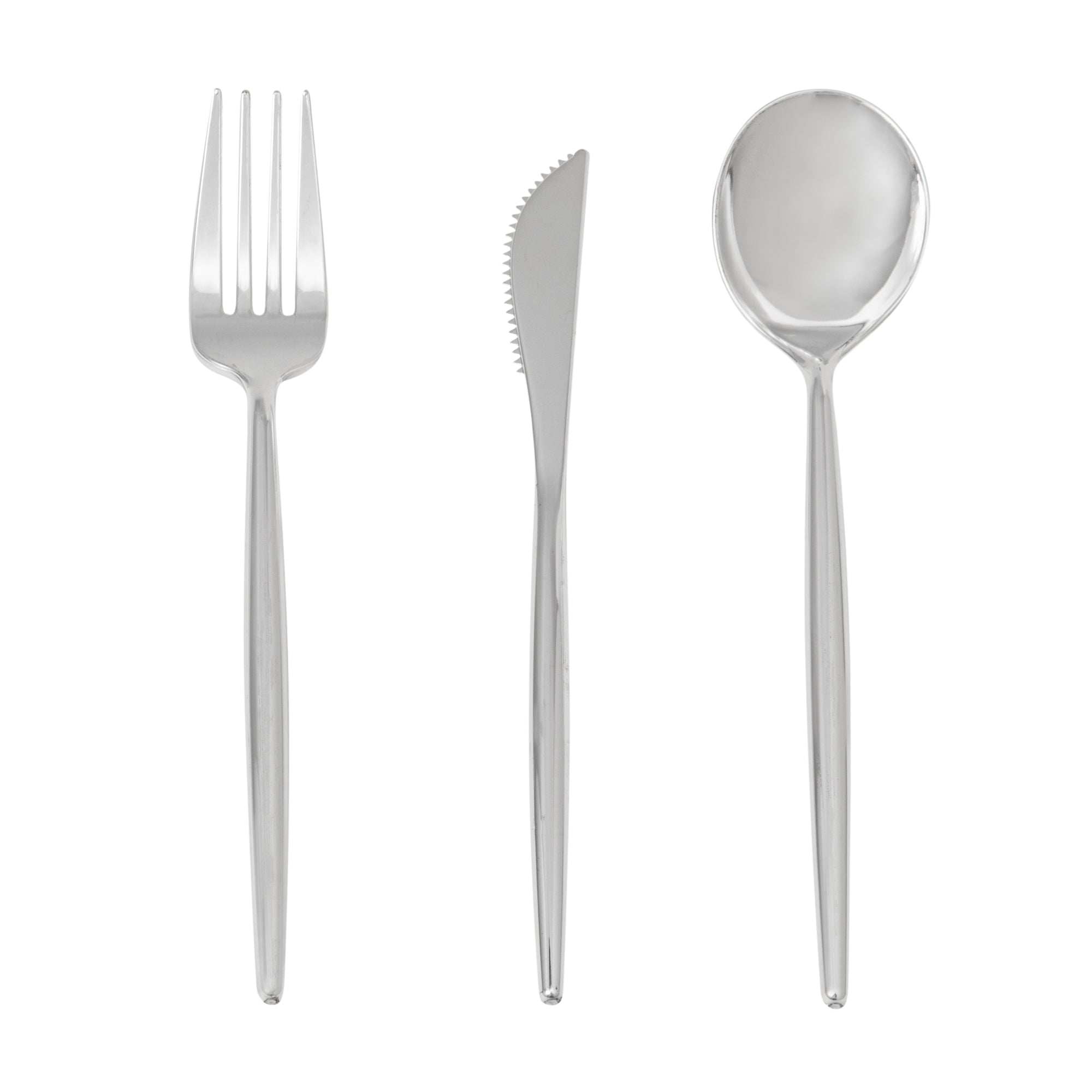 Moderna Silver Plastic Cutlery Set - 7 1/2" - 60 count box