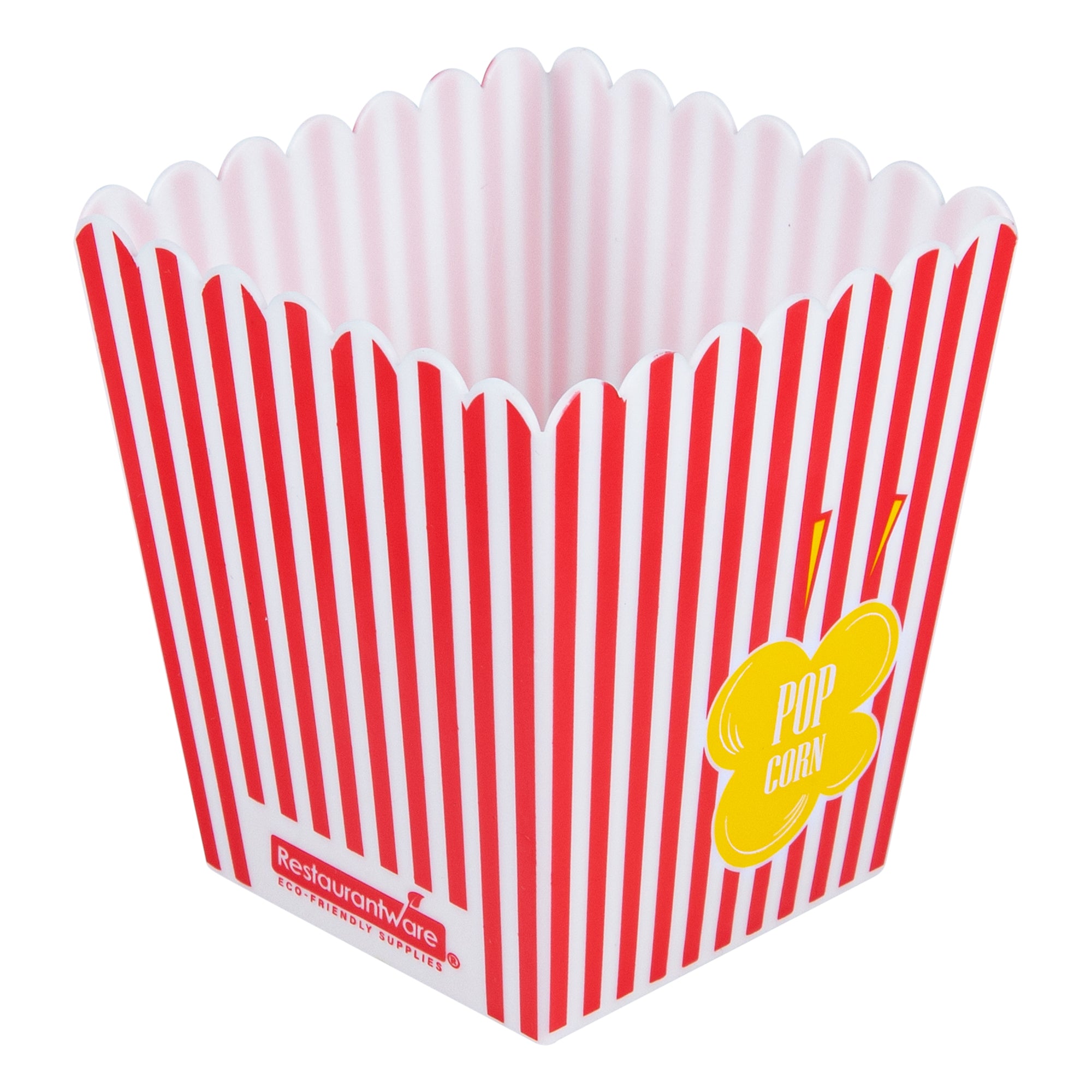 Maxi Serve 16 oz Red Plastic Popcorn Container - 10 count box