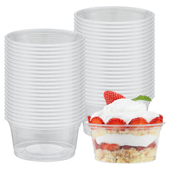 RW Base 6 oz Round Clear Plastic Dessert Cup - 3 3/4