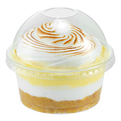 RW Base Round Clear Plastic Dome Lid - Fits Plastic Dessert Cup - 3 3/4