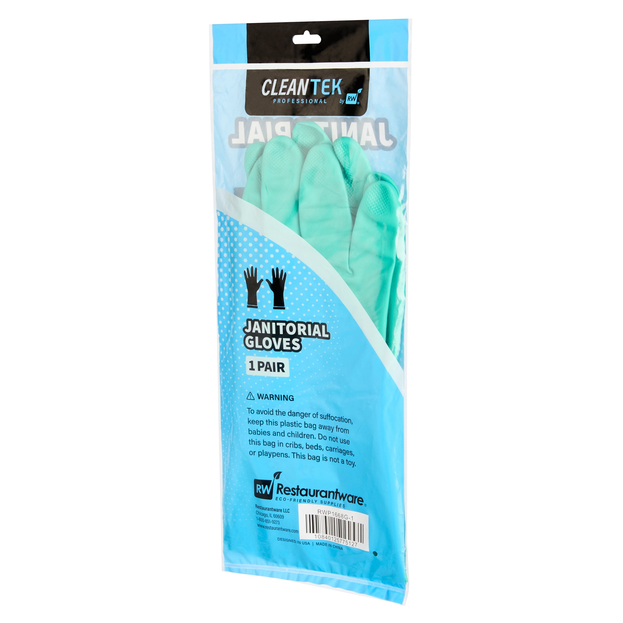 Clean Tek Professional Green XXL Nitrile Gloves - 15 mil, Flock Lining, Chemical-Resistant - 13" x 5" - 10 pairs