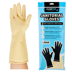 Clean Tek Professional Yellow Small Latex Gloves - 22 mil - 13