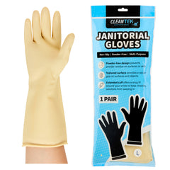 Clean Tek Professional Yellow Large Latex Gloves - 22 mil - 13