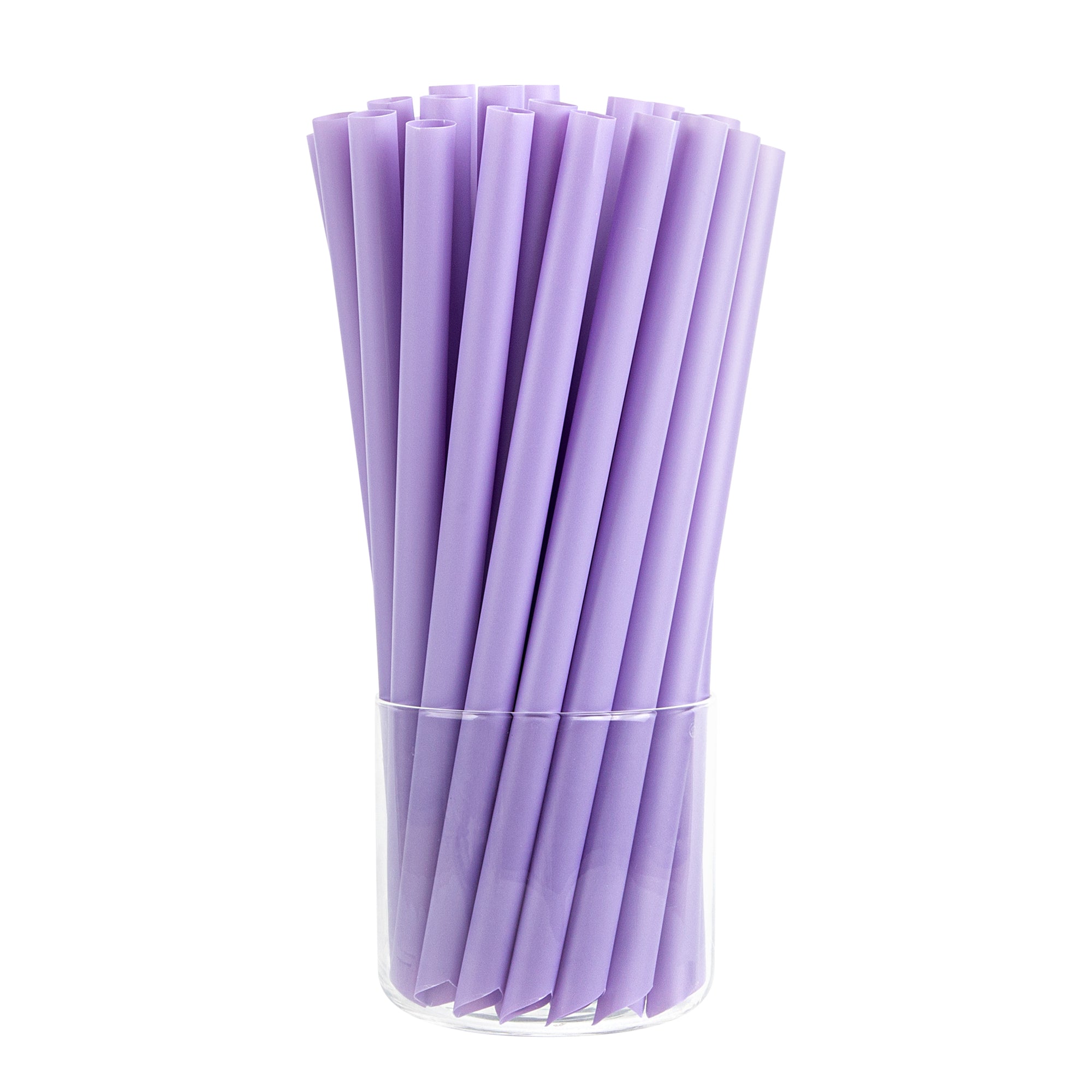 Basic Nature Purple PLA Plastic Extra Wide Boba Straw - Unwrapped, Compostable, Pointed - 9" - 1000 count box