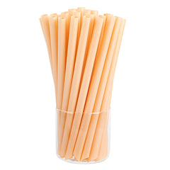 Basic Nature Orange PLA Plastic Extra Wide Boba Straw - Unwrapped, Compostable, Pointed - 9