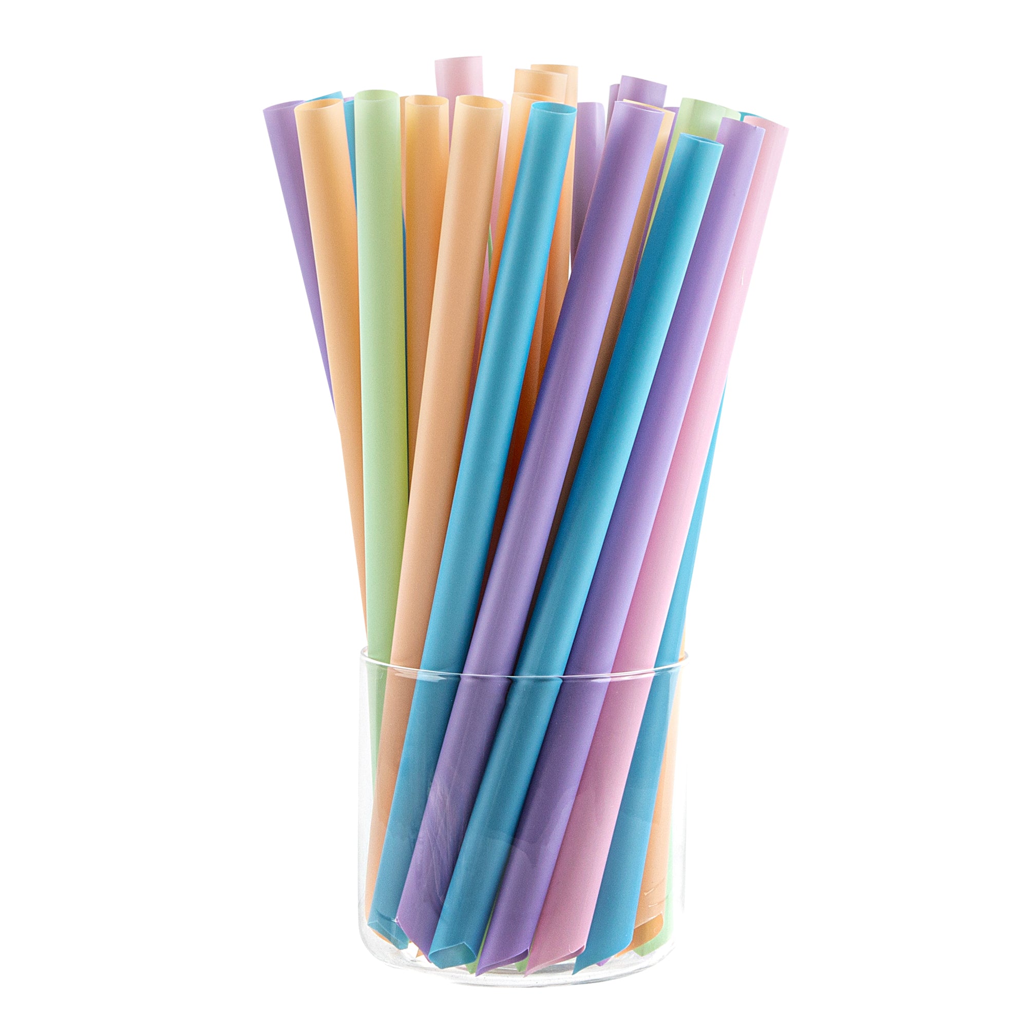 Basic Nature Assorted PLA Plastic Straw - Unwrapped, Compostable, Pointed - 9" - 1000 count box