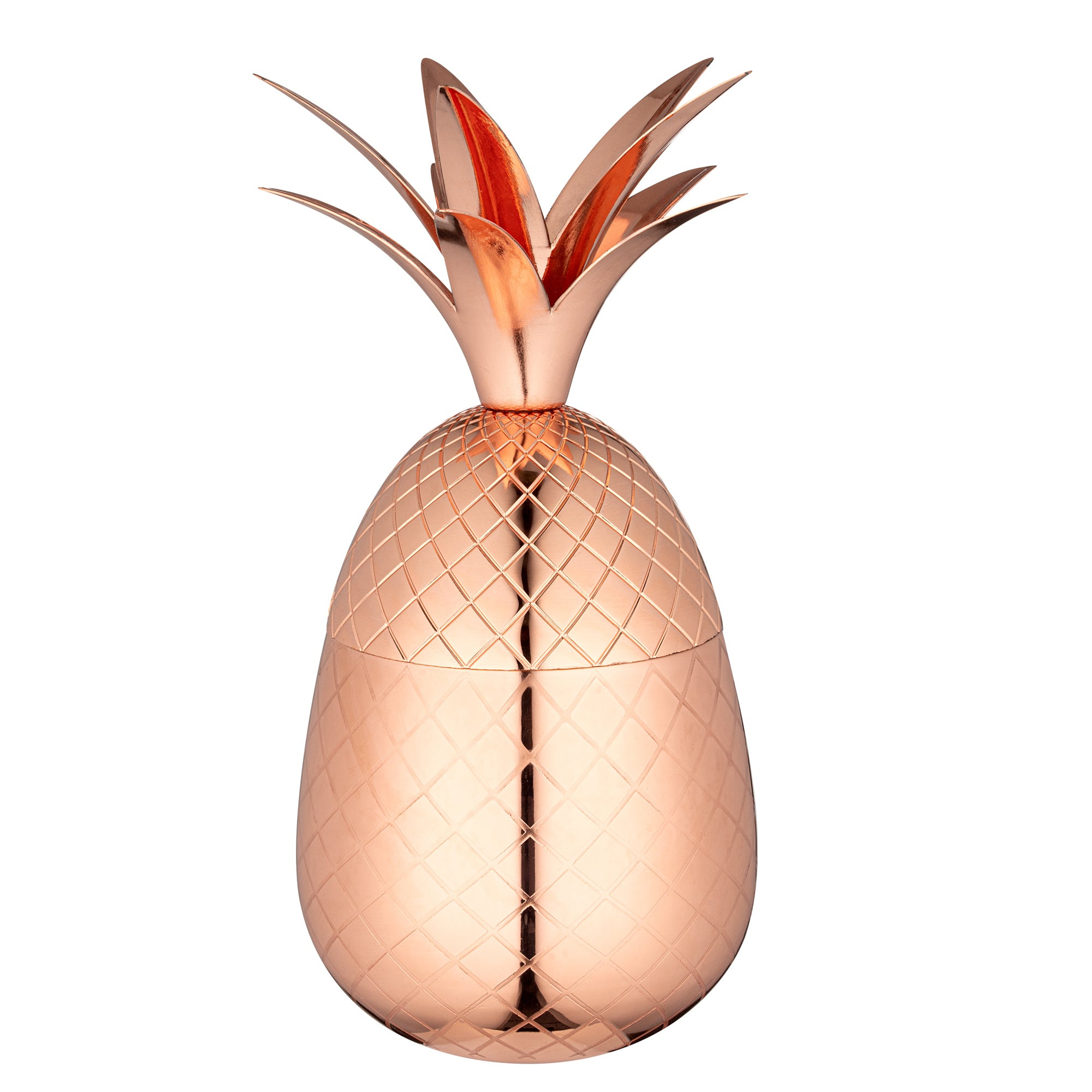 Bar Lux 24 oz Copper-Plated Stainless Steel Pineapple Tumbler - 4 1/4" x 4 1/4" x 9 1/4" - 1 count box