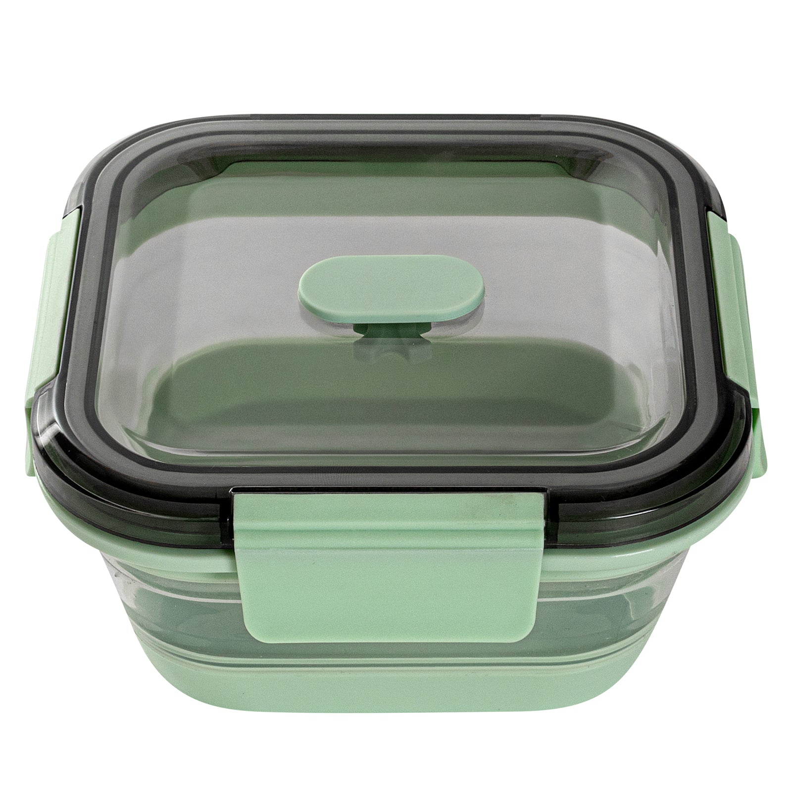 Fresh Hero 24 oz Green Plastic Airtight Food Storage Container - with Vented Lid, Collapsible - 6" x 6" x 2 3/4" - 20 count box