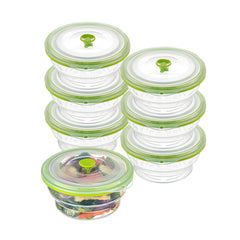 Fresh Hero 31 oz Green Silicone Airtight Food Storage Container - with Vented Lid, Collapsible - 7