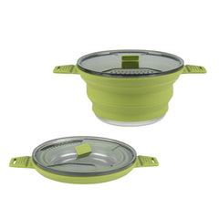 Hi Tek 2.5L Green Silicone Collapsible Pot - with Lid - 12 1/2