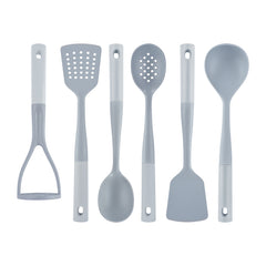 Met Lux Gray and White Nylon High Heat Cooking Utensil Set - 6-Piece - 1 count box