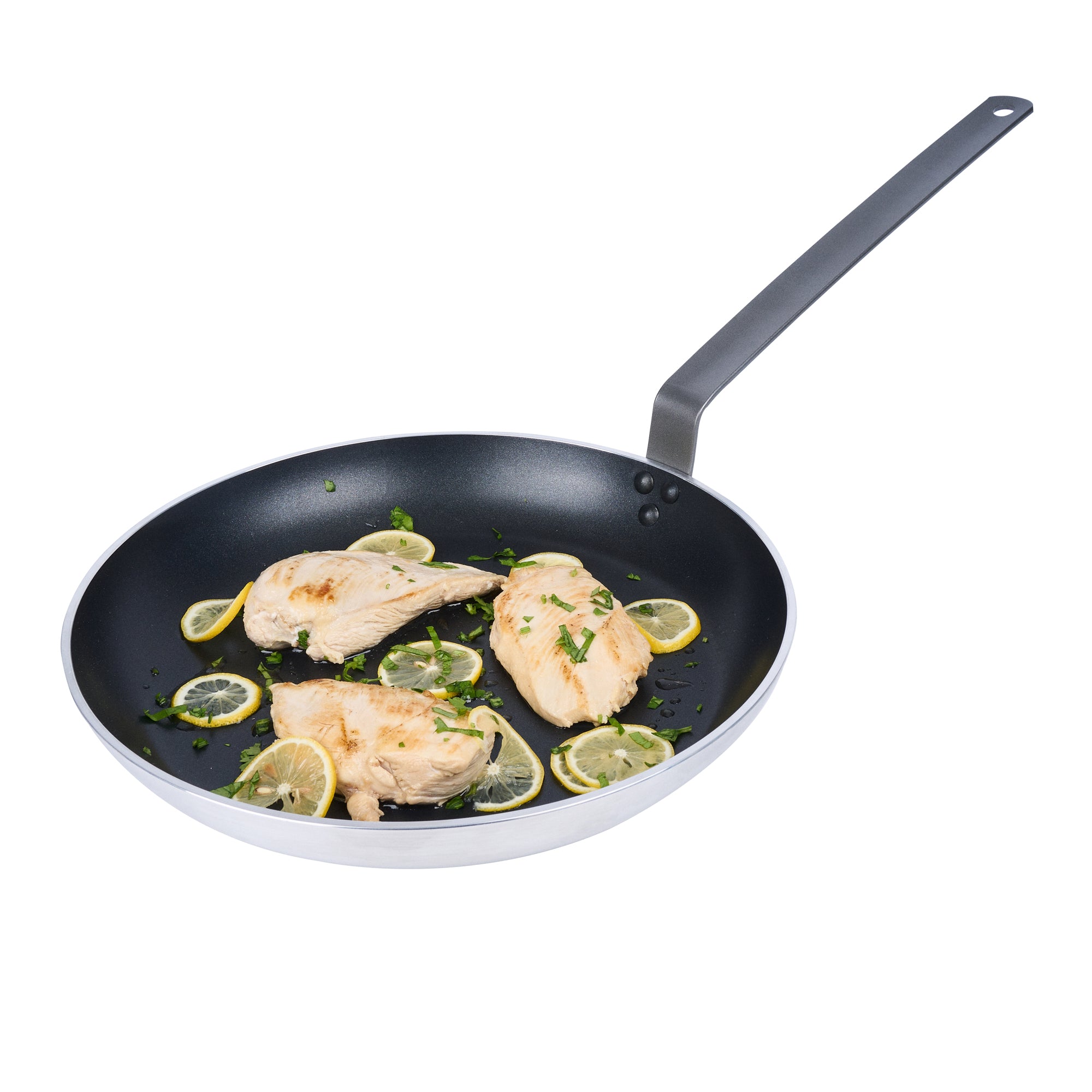 Met Lux Aluminum 14" Fry Pan - Non-Stick, Induction Ready, Heavy Duty - 6 count box