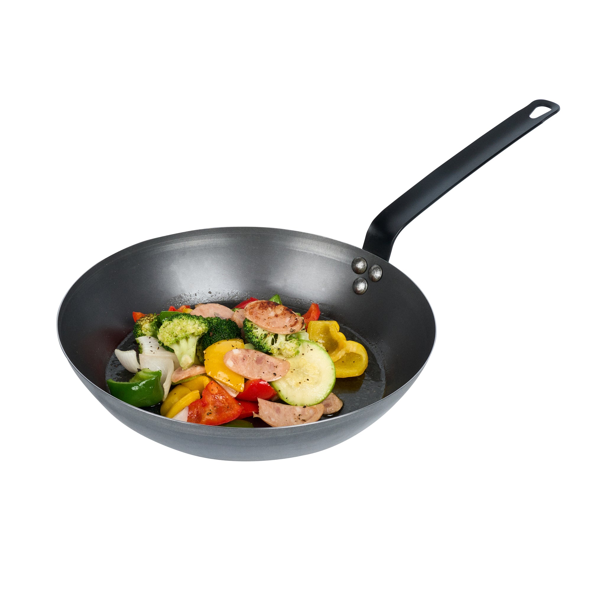 Met Lux Black Carbon Steel 12" Fry Pan - 6 count box