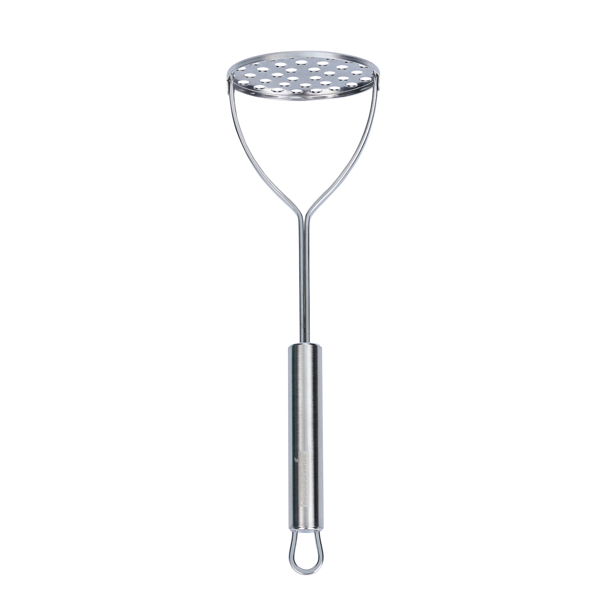 German Standard Stainless Steel Round-Faced Potato / Bean Masher - 11'' - 1 count box