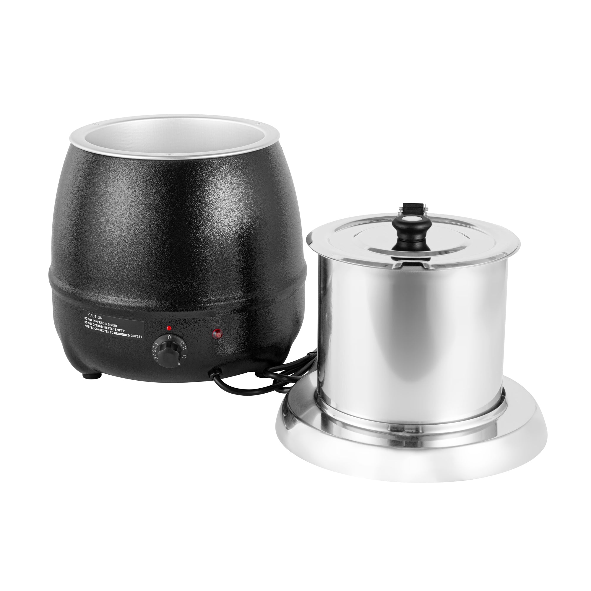 Hi Tek 11 qt Black Stainless Steel Soup Kettle Warmer - 120V, 400W - 1 count box