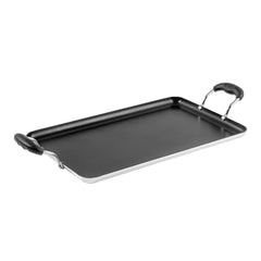 Met Lux Aluminum Double Burner Griddle - Non-Stick, with Bakelite Handles - 16 1/2