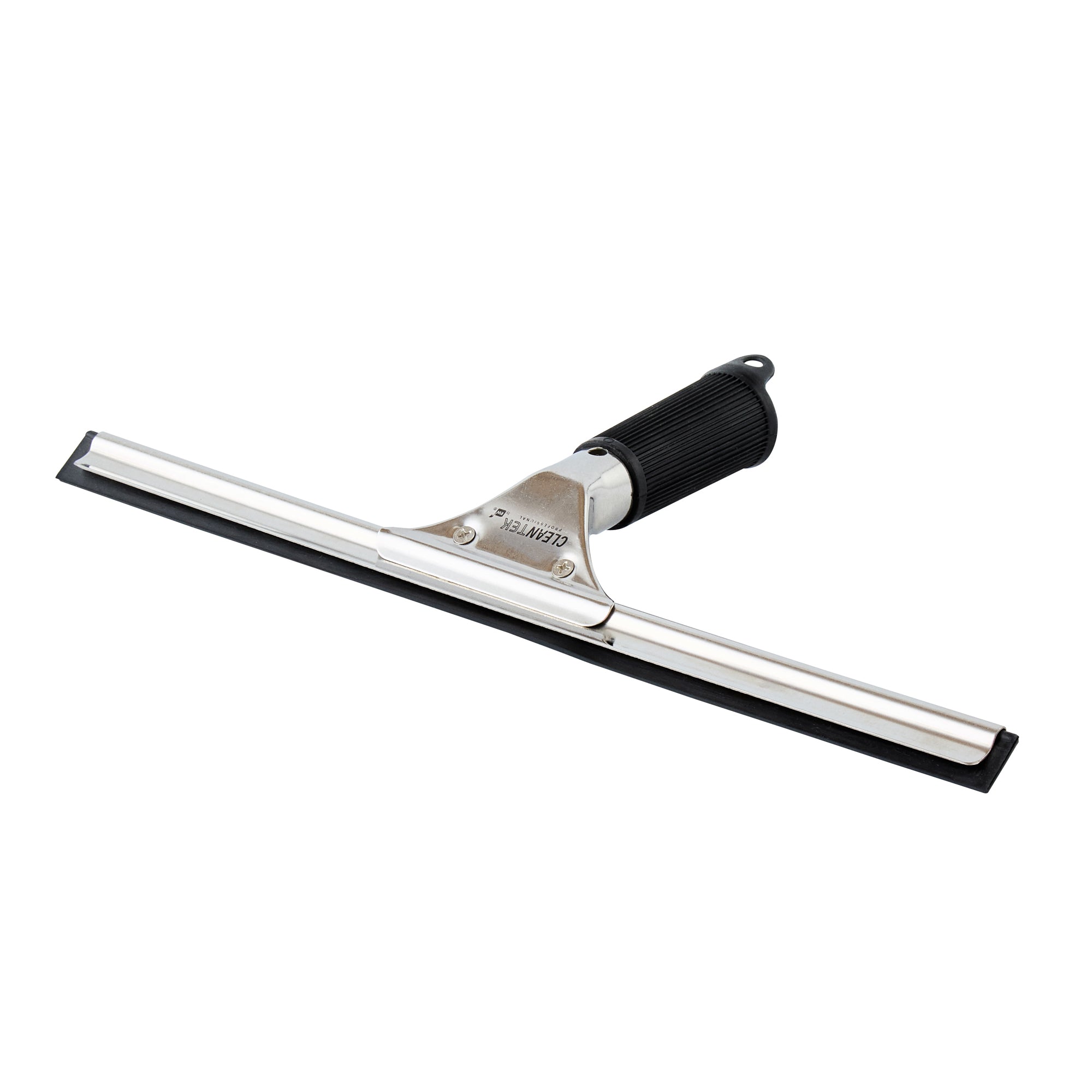 Clean Tek Professional Stainless Steel Window Squeegee - with Black Rubber Grip - 13 3/4" - 1 count box