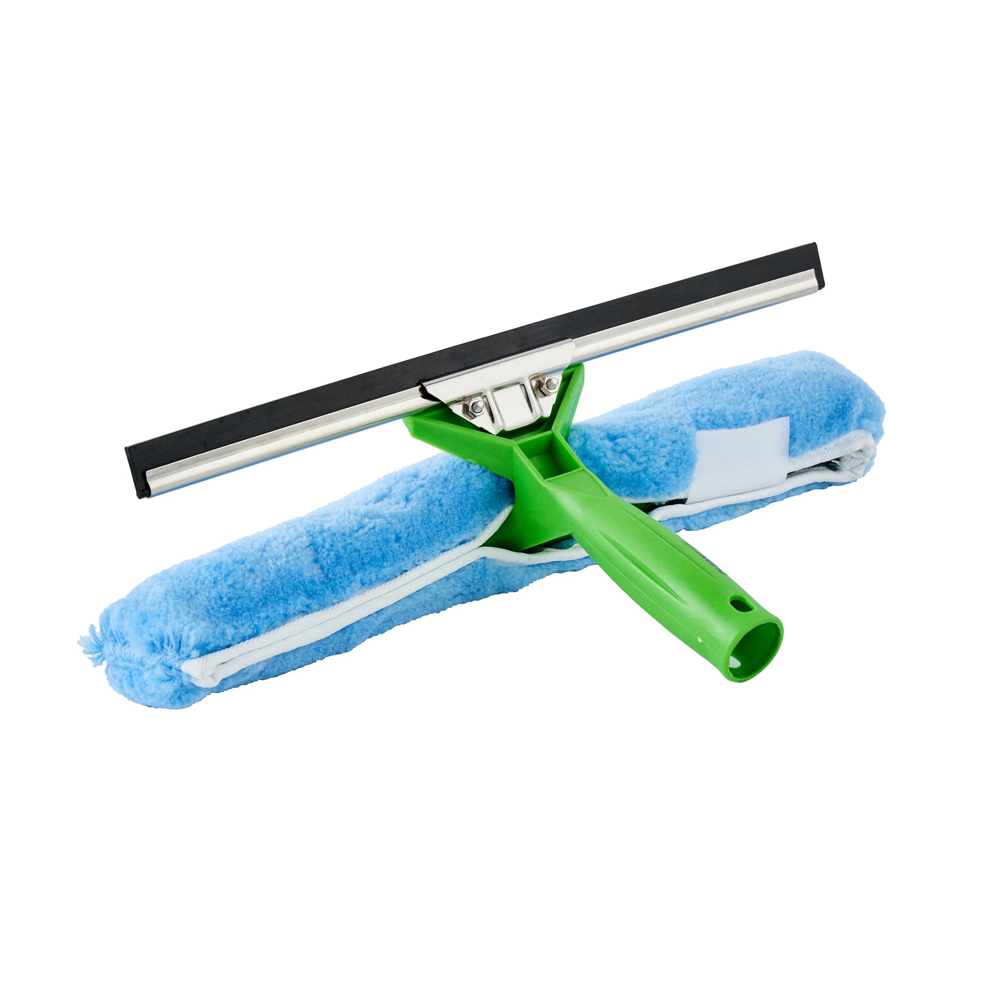 Clean Tek Professional Blue Synthetic Window Squeegee - with Strip Washer Sleeve, T-Bar Handle - 15" - 1 count box