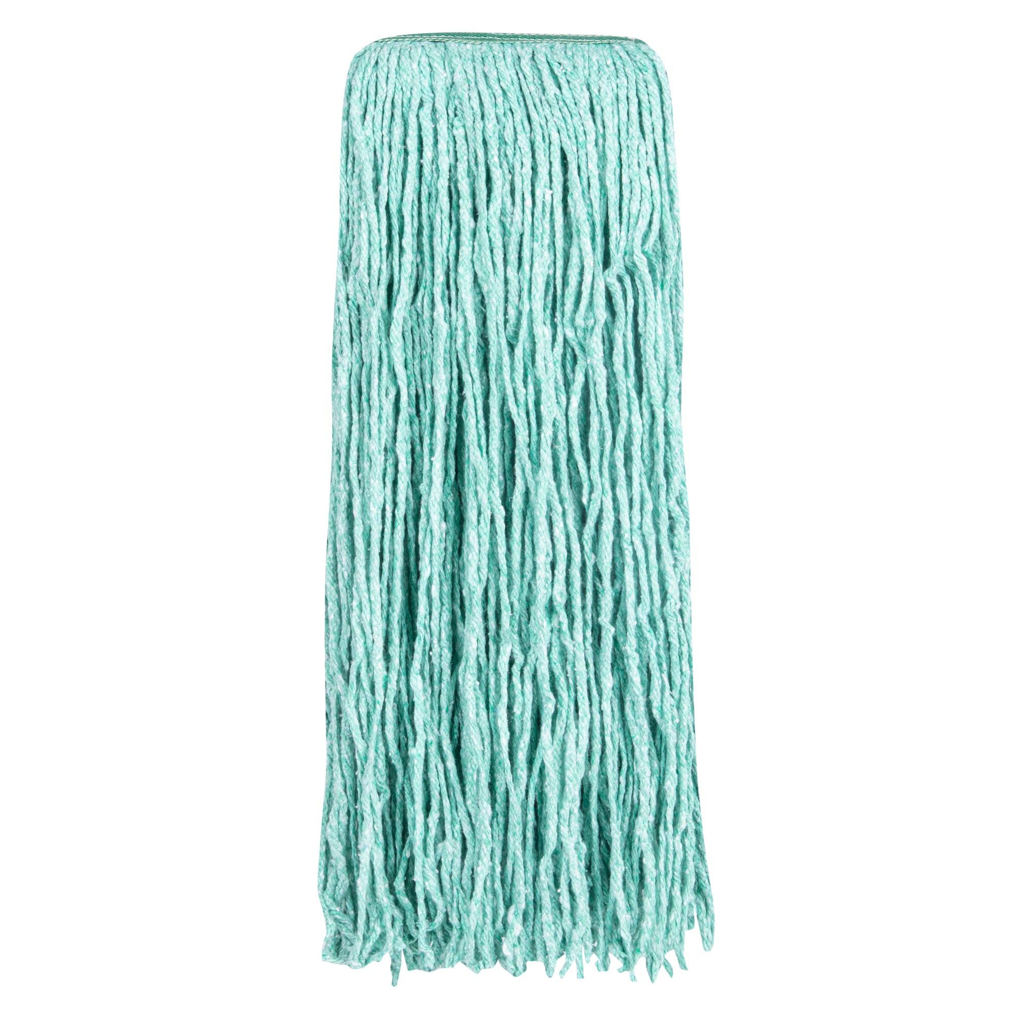 Clean Tek Professional 24 oz Green Cotton Blend Heavy Duty Wet Mop Head - with 1 1/4" Headband, Cut End - 1 count box