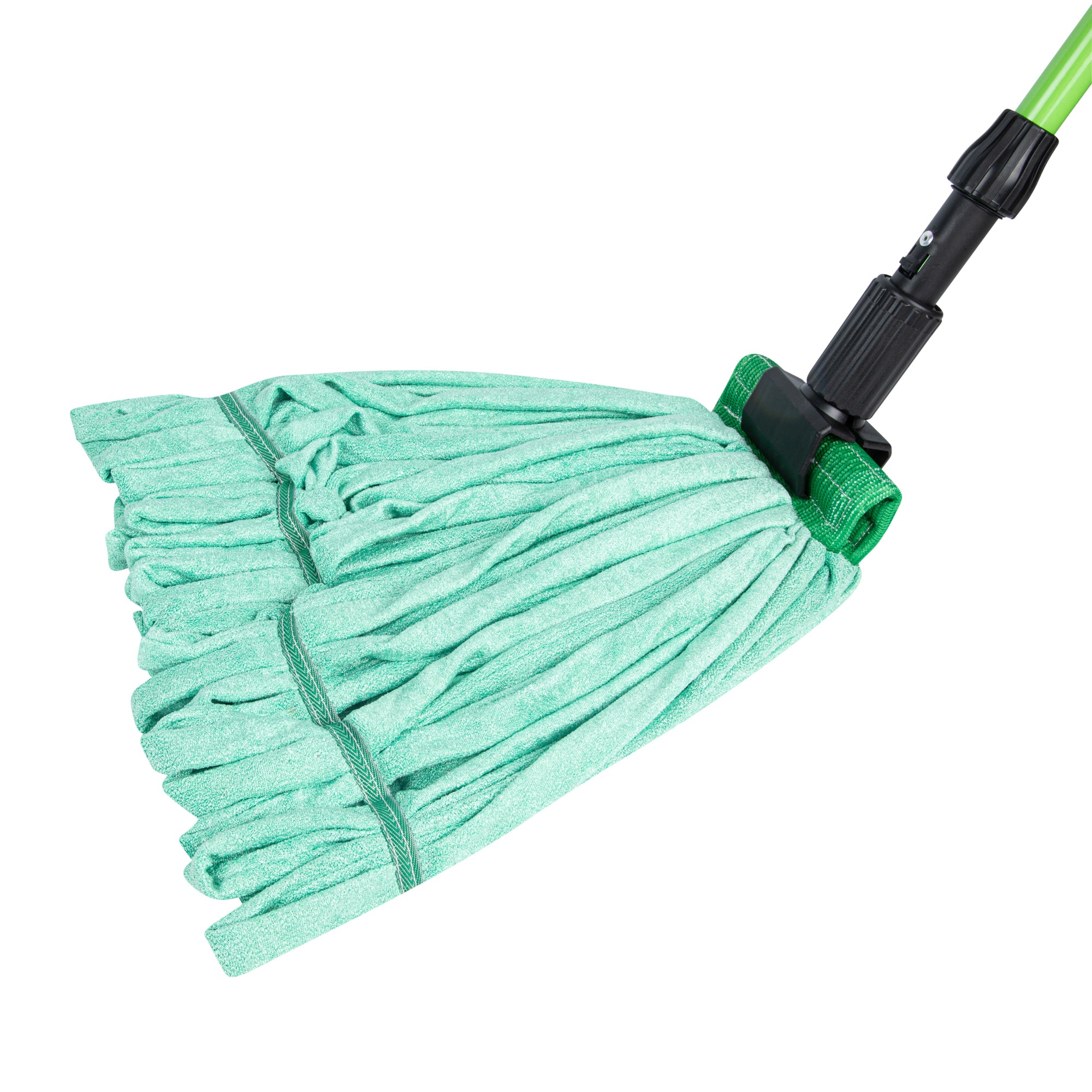 Clean Tek Professional 18 oz Green Microfiber Heavy Duty Wet Mop Head - with 5" Headband- 1 count box