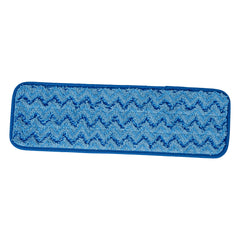 Clean Tek Professional Blue Microfiber Hook and Loop Wet / Dry Mop Pad - Zig Zag - 17 1/2