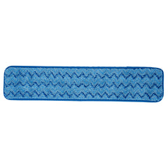 Clean Tek Professional Blue Microfiber Hook and Loop Wet / Dry Mop Pad - Zig Zag - 25 1/2