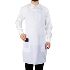 RW Base White Standard Bib Apron - with 3 Pockets - 32 1/2'' x 27 1/2'' - 100 count box