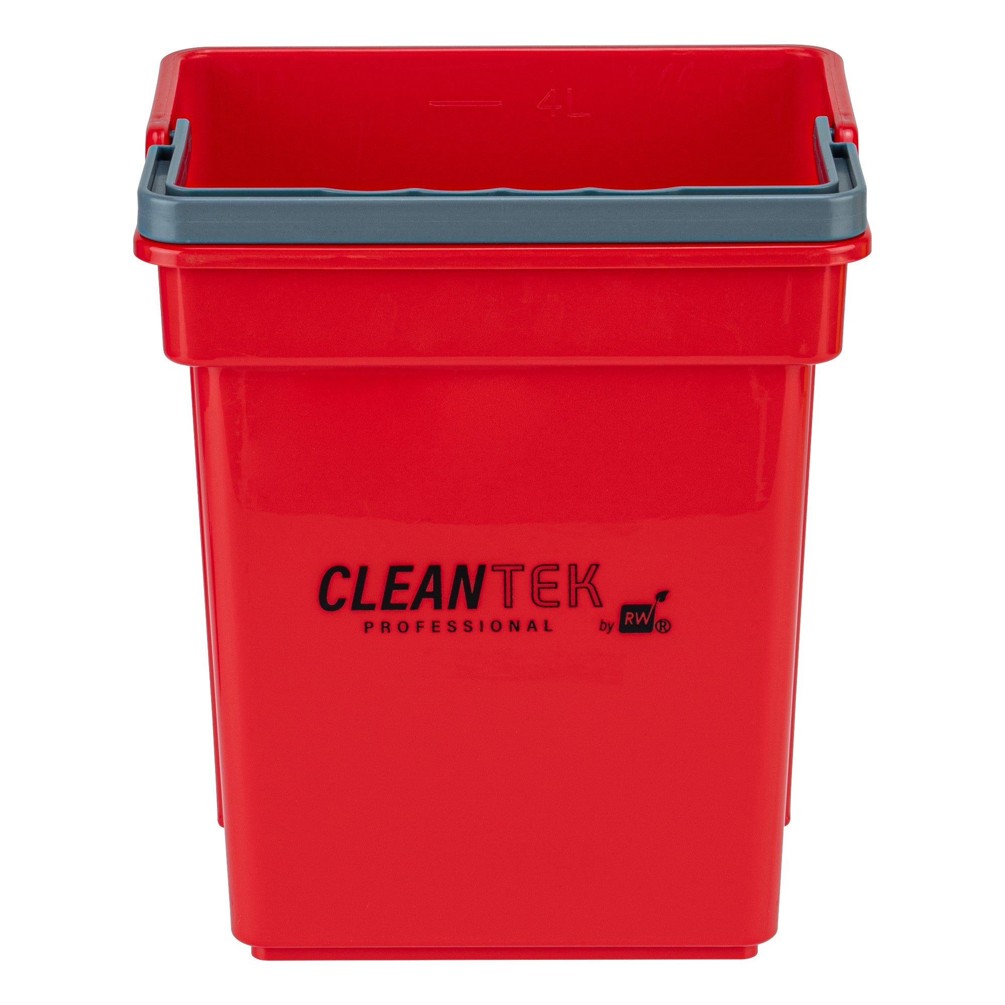 Clean Tek Professional 4 Qt Red Cleaning Bucket - 7" x 6 1/4" x 8 1/2" - 1 count box