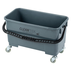 Clean Tek Professional 25 Qt Gray Bucket - with Wheels, Sieve - 22