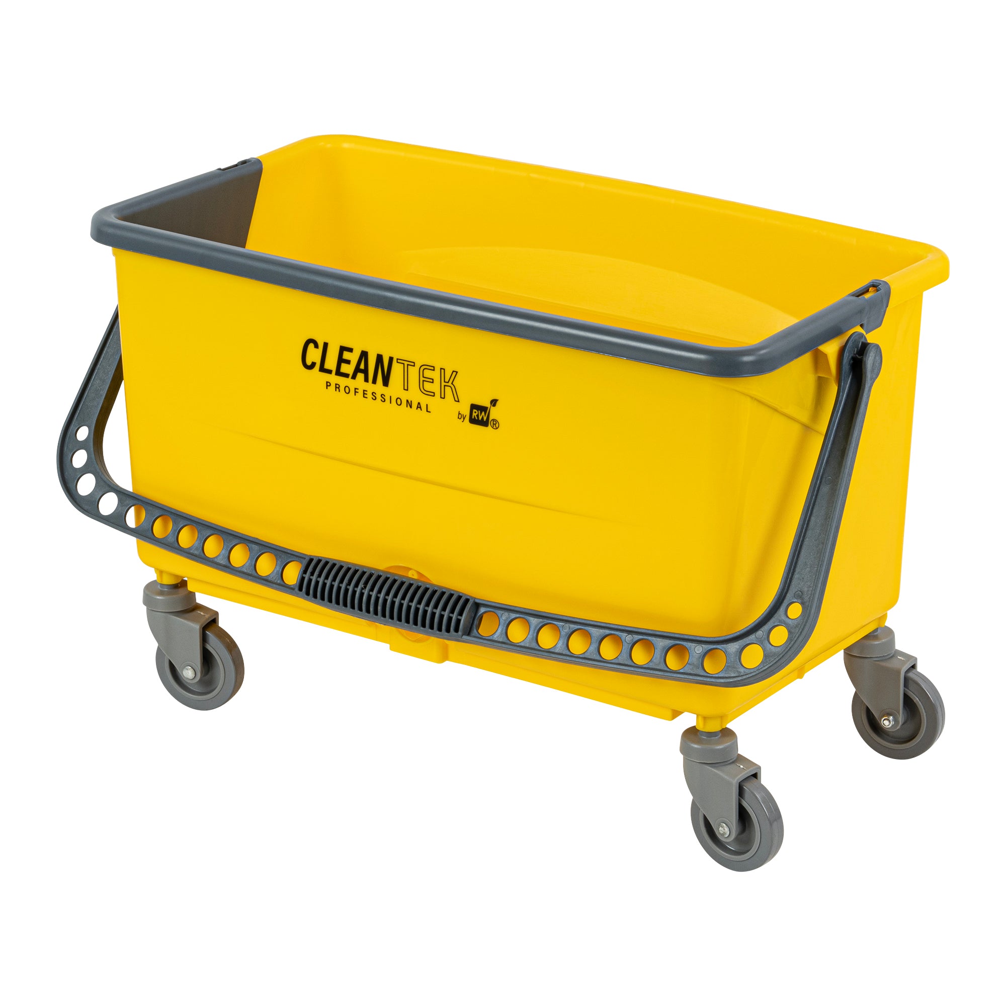 Clean Tek Professional 44 Qt Yellow No-Touch Microfiber Mop Bucket - with Twist Valve - 26 3/4" x 14 1/4" x 15 3/4" - 1 count box