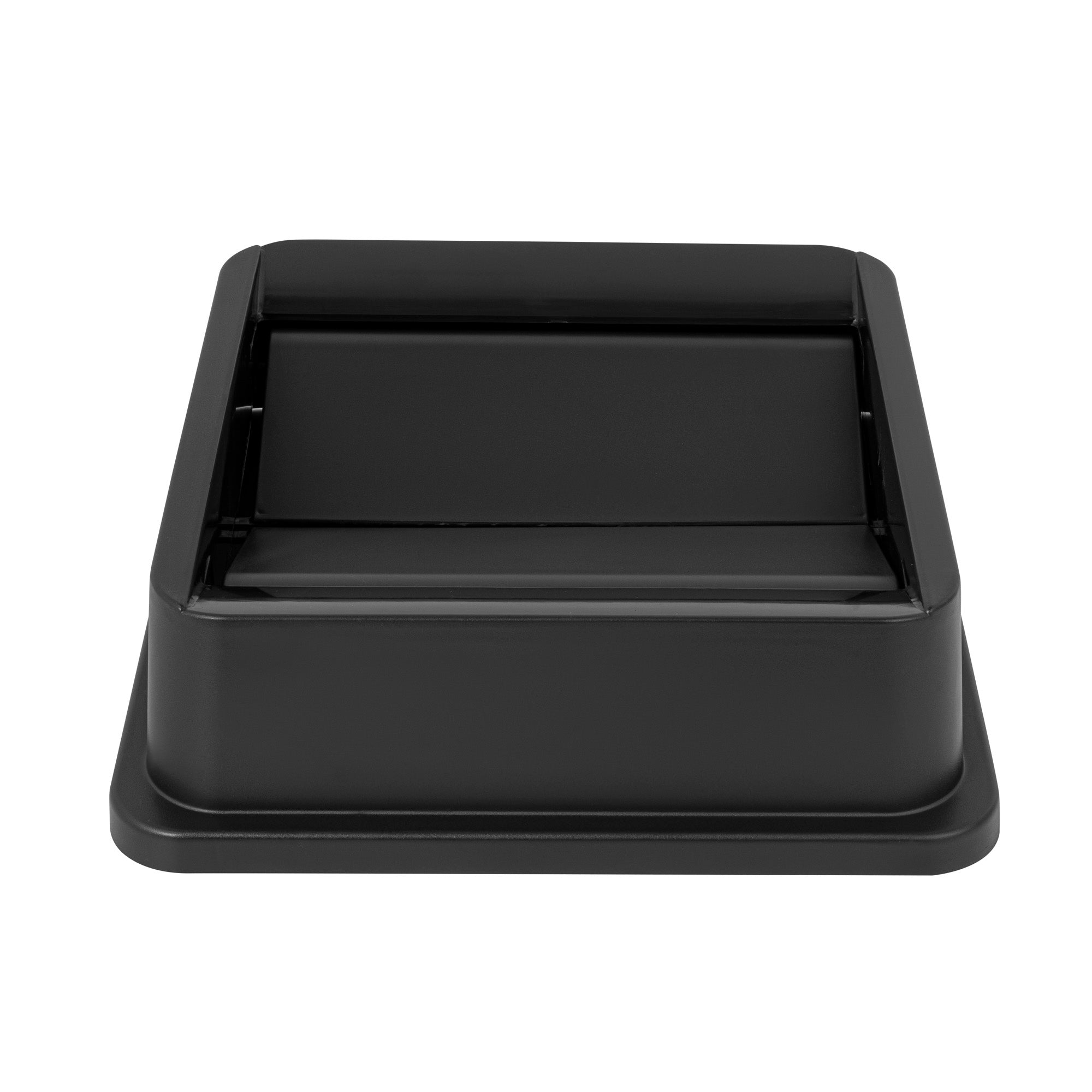 Clean Tek Professional Square Black Plastic Swing Lid - Fits 35 / 50 gal Square Trash Can - 1 count box