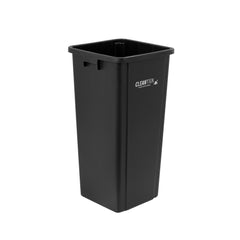 Clean Tek Professional 23 gal Square Black Plastic Trash Can - 16