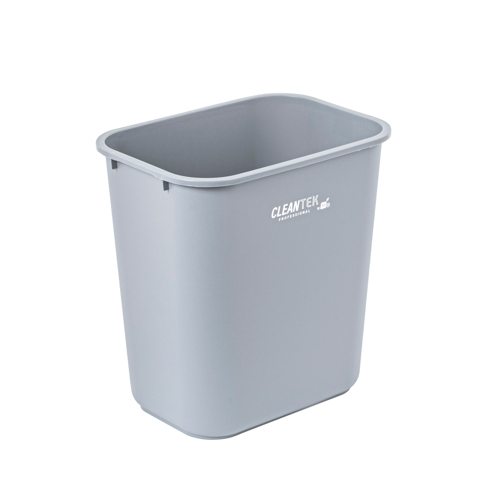 Clean Tek Professional 28 qt / 7 gal Rectangle Gray Wastebasket / Trash Can - 14 1/2" x 10 1/2" x 15 1/4" - 1 count box