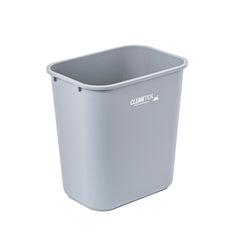 Clean Tek Professional 28 qt / 7 gal Rectangle Gray Wastebasket / Trash Can - 14 1/2